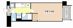 メゾンクレール3 1Kの間取図画像