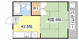 アスティックハイツ 1Kの間取図画像