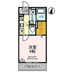 ル・ベリエ 3階1Kの間取り