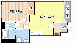 メゾンリーブル 1階1LDKの間取り