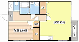 ブエナビスタ大津ウエスト 401 4階2DKの間取り