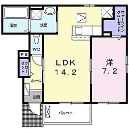 シャン・ノール　XXI 1階1LDKの間取り