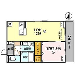 ボヌールメゾンｋａｓｕｇａ 3階1LDKの間取り