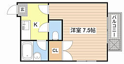 レークパレスNaSu2 1Kの間取図画像