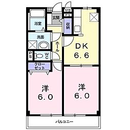リブサイドNK 2DKの間取図画像