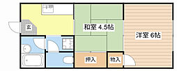 サニーハイツ 2Kの間取図画像