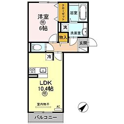 TGardenResidence 1LDKの間取図画像