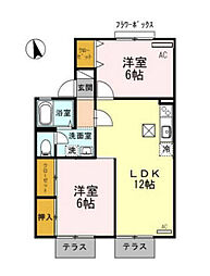 アグリンビレッジC 2LDKの間取図画像