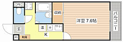 マジェスト旭 1Kの間取図画像