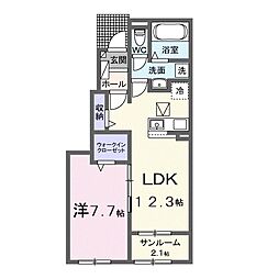 セイバリー プリムローズ II 1LDKの間取図画像