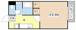ハーベスト21 1Kの間取図画像