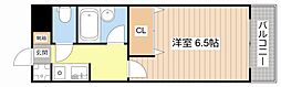 ヴィラ・パープル紫野 1Kの間取図画像