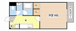 ボーソレイユ 1Kの間取図画像