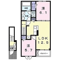 グランド ソレイユ 2LDKの間取図画像