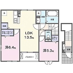 外町アパート(028307301) 2LDKの間取図画像