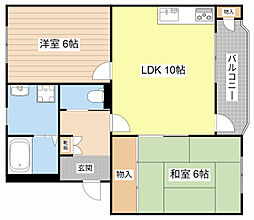 ミラクルステアーズ長浜 2LDKの間取図画像