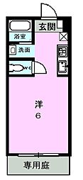 コーポスバル ワンルームの間取図画像