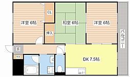 ハイツエクセル3番館 3DKの間取図画像