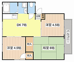 JR東海道・山陽本線 河瀬駅 徒歩3分の賃貸アパート 2階3DKの間取り