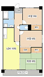 JR東海道・山陽本線 野洲駅 徒歩9分の賃貸マンション 1階3LDKの間取り