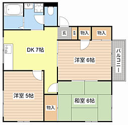 JR東海道・山陽本線 彦根駅 3.4kmの賃貸アパート 2階3DKの間取り