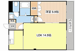 JR東海道・山陽本線 稲枝駅 7.8kmの賃貸アパート 1階1LDKの間取り