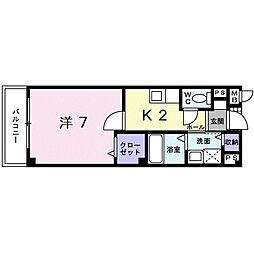 JR東海道・山陽本線 南彦根駅 4.5kmの賃貸アパート 2階1Kの間取り