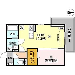 JR湖西線 大津京駅 徒歩9分の賃貸アパート 3階1LDKの間取り