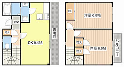 JR北陸本線 長浜駅 徒歩33分の賃貸テラスハウス 1階2DKの間取り
