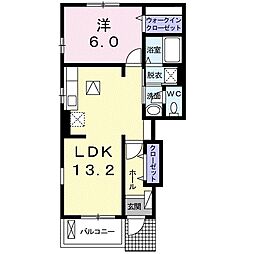 近江鉄道近江本線 八日市駅 4kmの賃貸アパート 1階1LDKの間取り