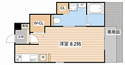 JR北陸本線 長浜駅 徒歩34分の賃貸アパート 1階ワンルームの間取り