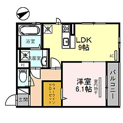 JR東海道・山陽本線 彦根駅 徒歩10分の賃貸アパート 2階1LDKの間取り