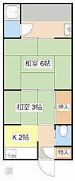 三明荘 1SKの間取図画像