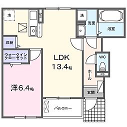 プラシード・アロッジオIV 1LDKの間取図画像