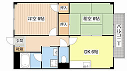ＴＭハイツ 1階2DKの間取り