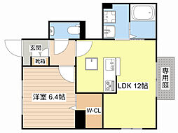サン　ピース 1階1LDKの間取り