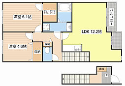 サニーコート花しょうぶ 2階2LDKの間取り