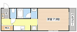 レジデンス北川 1Kの間取図画像
