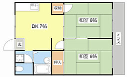ハイツ小川 2DKの間取図画像