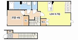 水口町新城新築アパート 1LDKの間取図画像