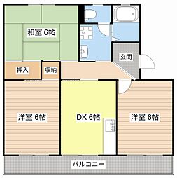 リーフマンション 3Kの間取図画像