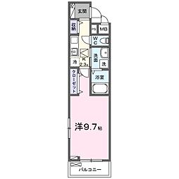 アロッジオ瀬田 1Kの間取図画像