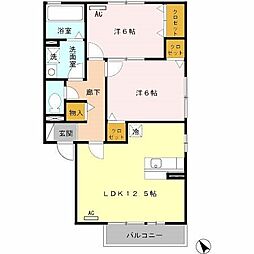 リビングタウン湖都が丘C棟 2LDKの間取図画像