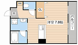 クレアシオン ワンルームの間取図画像