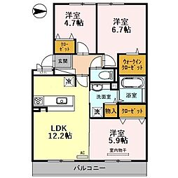 ブランシュ 3LDKの間取図画像