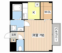 シャトル孝 1Kの間取図画像