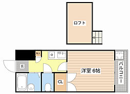 ハイム西川瀬田 1Kの間取図画像