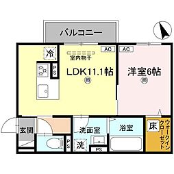 エレガンス ビュー 1階1LDKの間取り