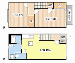 Ｂｒａｎｃｈｅ　Ｂｏｎｈｅｕｒ　B 1階2LDKの間取り