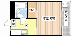 コーポヒマラヤ 1Kの間取図画像